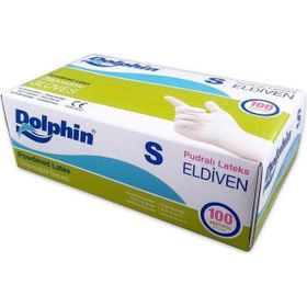 Dolphin Lateks Beyaz Small 100'lü Pudralı Eldiven