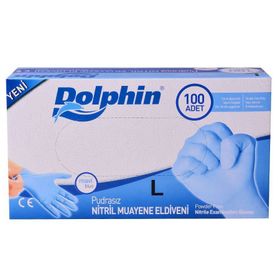 Dolphin Nitril Large Mavi 100'lü Eldiven