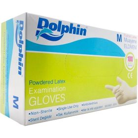 Dolphin Pudralı M 100'lü Lateks Eldiven (10 adet)