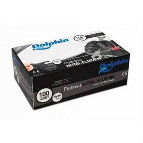 Dolphin Pudrasız Siyah Medium Extra Kalın Nitril Eldiven