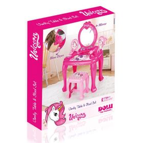 Dolu Oyuncak 2561 Unicorn Ayaklı Makyaj Masası ve Sandalyesi