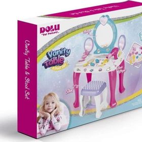 Dolu Oyuncak 2568 Unicorn Makyaj Masası ve Tabure Seti