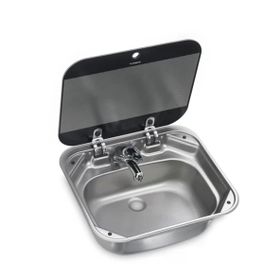 Dometic SNG4237 Cam Kapaklı Kare Karavan Lavabo Eviye