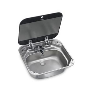Dometic SNG4237 Cam Kapaklı Kare Karavan Lavabo Eviye