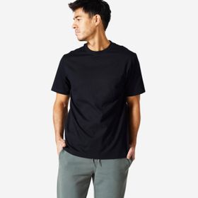 Domyos 500 Essentials - Fitness Erkek Siyah Regular Spor Tişörtü