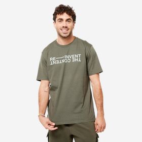 Domyos Fitness Haki Yeşil Düz Kesimli Spor Erkek T-Shirt