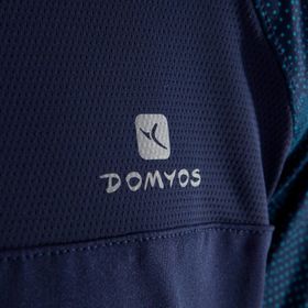 Domyos Fitness Mavi Siyah Düz Kesim Spor Erkek Tişört