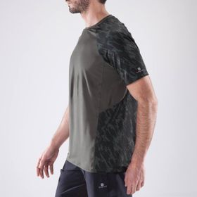 Domyos Fitness Mavi Siyah Düz Kesim Spor Erkek Tişört