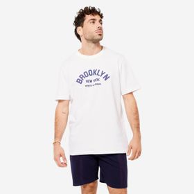 Domyos Fitness Ultra Beyaz Düz Kesimli Spor Erkek T-Shirt