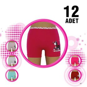 Dondeza 402 12'li Baskılı Kız Çocuk Boxer