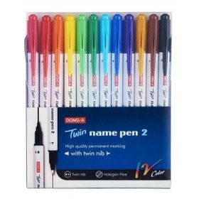 Dong-A Twin Name Pen 2 Çift Yönlü 12 Renk Kalem