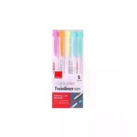 Dong-A Twinliner Soft Çift Taraflı 5'li Fosforlu Kalem