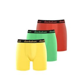 Donkshot 1104V3 Sarı-Yeşil-Kırmızı 3'lü Likralı Compact Uzun Erkek Boxer