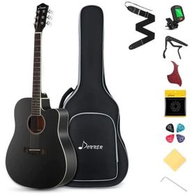Donner DAG-1CB Siyah Cutaway Akustik Gitar Seti