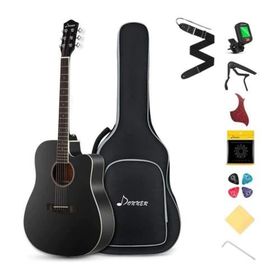 Donner DAG-1CB Siyah Cutaway Akustik Gitar Seti