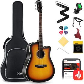Donner EC1020 Sunburst Cutaway Akustik Gitar Paketi