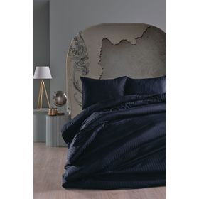 Doqu Home Artline Saten Siyah Çift Kişilik 200x220 cm Nevresim Takımı