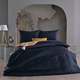 Doqu Home Artline Saten Siyah Çift Kişilik 200x220 cm Nevresim Takımı