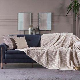 Doqu Home Embos Senfoni Krem 220x240 cm Çift Kişilik Battaniye