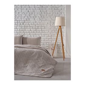 Doqu Home İpliği Boyalı Serisi Mabel Çift Kişilik Kahve Nevresim Takımı