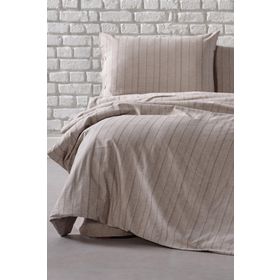 Doqu Home İpliği Boyalı Serisi Mabel Çift Kişilik Kahve Nevresim Takımı