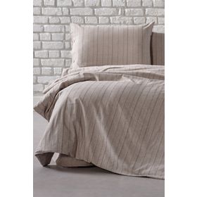 Doqu Home İpliği Boyalı Serisi Mabel Çift Kişilik Kahve Nevresim Takımı