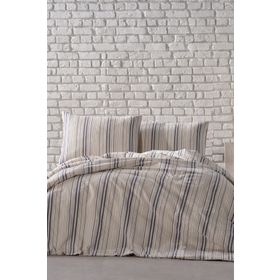 Doqu Home İpliği Boyalı Serisi Mabel Çift Kişilik Kahve Nevresim Takımı