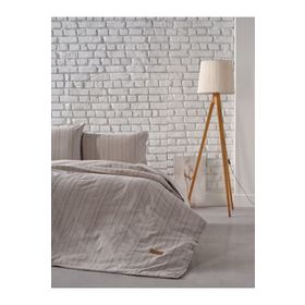 Doqu Home İpliği Boyalı Serisi Mabel Çift Kişilik Kahve Nevresim Takımı