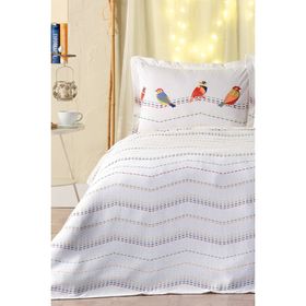 Doqu Home Lara Monet Tek Kişilik Beyaz Pike Takımı