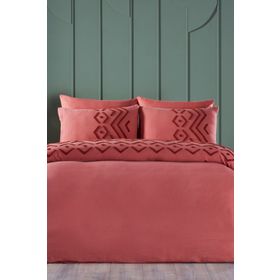 Doqu Home Müslin Zeugma Nakışlı Kiremit Çift Kişilik 200x220 cm Nevresim Takımı