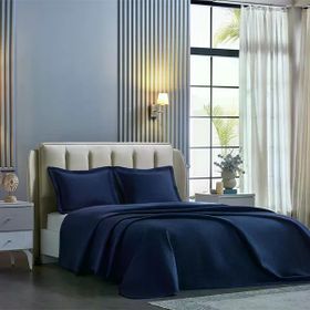 Doqu Home Napoli Çift Kişilik Lacivert Yatak Örtüsü