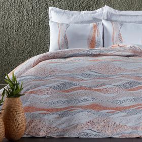 Doqu Home Polycotton Pamuklu Lidya Çift Kişilik Turuncu Nevresim Takımı