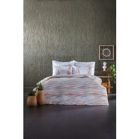 Doqu Home Polycotton Pamuklu Lidya Çift Kişilik Turuncu Nevresim Takımı