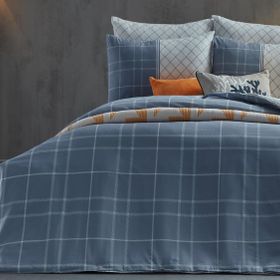 Doqu Home Polycotton Pamuklu Vogy Çift Kişilik Mavi Nevresim Takımı