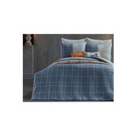 Doqu Home Polycotton Pamuklu Vogy Çift Kişilik Mavi Nevresim Takımı