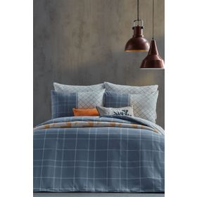 Doqu Home Polycotton Pamuklu Vogy Çift Kişilik Mavi Nevresim Takımı