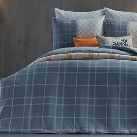 Doqu Home Polycotton Pamuklu Vogy Çift Kişilik Mavi Nevresim Takımı