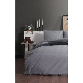 Doqu Home Pure Line Çift Kişilik 200 x 220 cm Gri Nevresim Takımı
