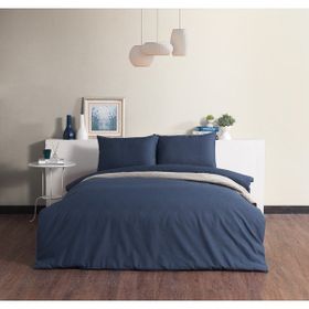 Doqu Home Pure Line Çift Kişilik 200 x 220 cm Lacivert Nevresim Takımı