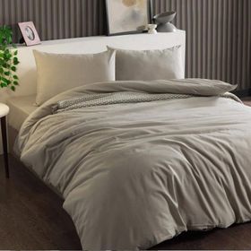 Doqu Home Pure Line Çift Kişilik Bej Nevresim Takımı