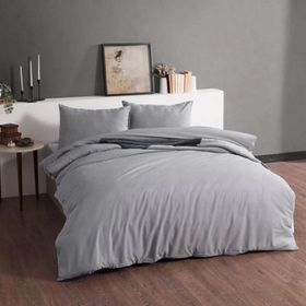 Doqu Home Pure Line Çift Kişilik Gri Nevresim Takımı