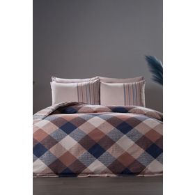 Doqu Home Ranforce Pamuk Kreo Çift Kişilik Kahverengi Nevresim Takımı