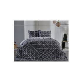 Doqu Home Ranforce Polka Çift King Size Antrasit Nevresim Takımı