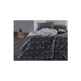 Doqu Home Ranforce Polka Çift Kişilik Antrasit 200x220 cm Nevresim Takımı