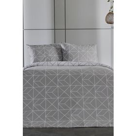 Doqu Home Ranforce Polka Çift Kişilik Gri 200x220 cm Nevresim Takımı