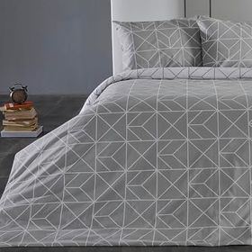 Doqu Home Ranforce Polka Çift Kişilik Gri 200x220 cm Nevresim Takımı