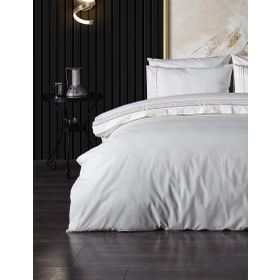 Doqu Home Zelda Nakışlı Bej Çift King Size 225x245 cm Nevresim Takımı