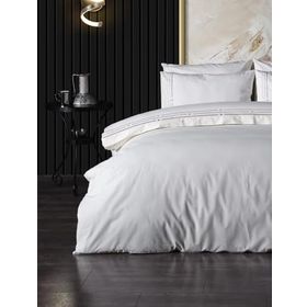 Doqu Home Zelda Nakışlı Bej Çift King Size 225x245 cm Nevresim Takımı