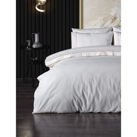 Doqu Home Zelda Nakışlı Bej Çift King Size 225x245 cm Nevresim Takımı