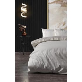 Doqu Home Zelda Nakışlı Pudra Çift Kişilik 200x220 cm Nevresim Takımı